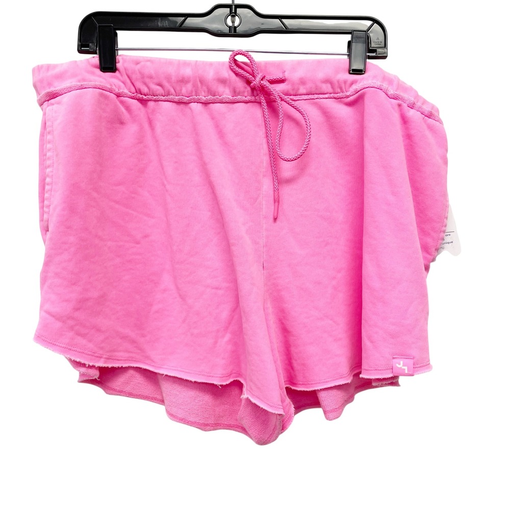 JoyLab Women's Pink High-Rise French Terry Lounge Shorts Size XXL